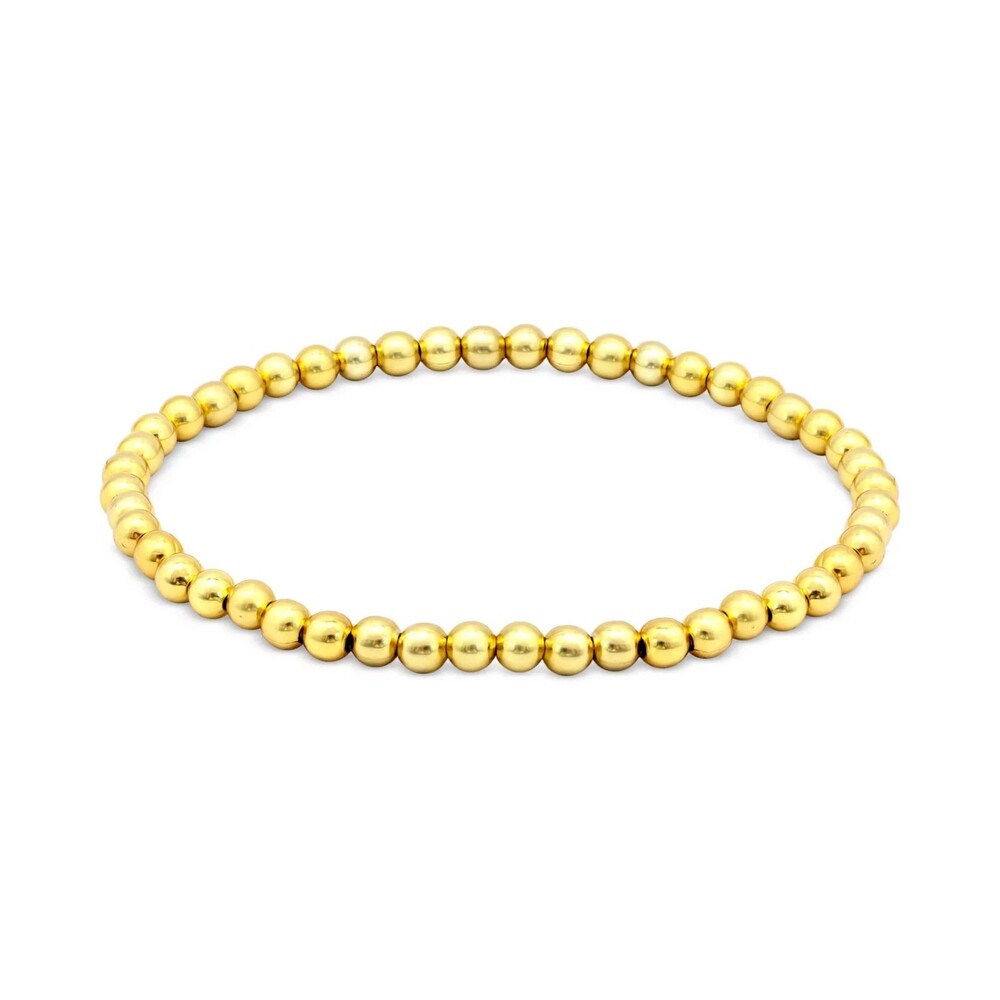 Giani Bernini 4mm Polished Beaded Stretch Bracelet 18K Gold Over Sterling Silver